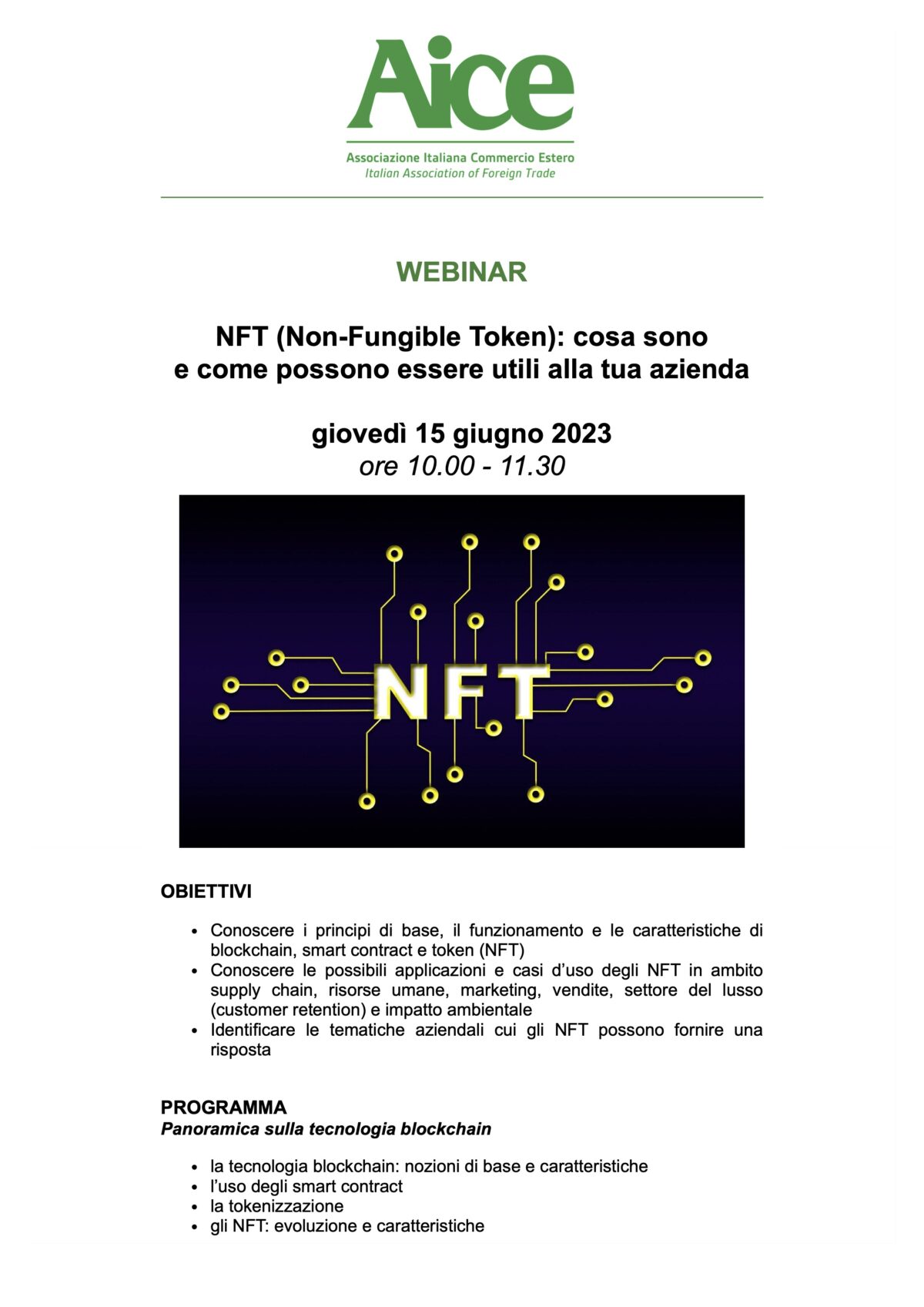 Nft Non Fungible Token Cosa Sono E Come Possono Essere Utili Alla Tua Azienda Aice Webinar 5949